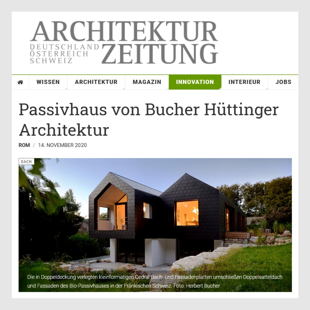 BUCHER | HÜTTINGER - ARCHITEKTUR INNEN ARCHITEKTUR - Architektur, Architekturzeitung Deutschland Österreich Schweiz - Bio-Passivhaus