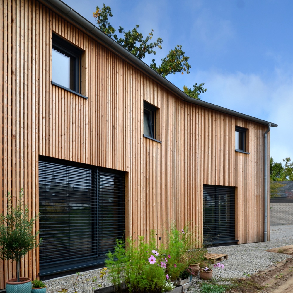 BUCHER | HÜTTINGER – ARCHITEKTUR INNEN ARCHITEKTUR - Ökologisches Holzhaus, Architektenhaus Forcheim Bayreuth Oberfranken, Einfamilienhaus Effizienzhaus 40 Plus, Holzbau, Plusenergiehaus, Holz