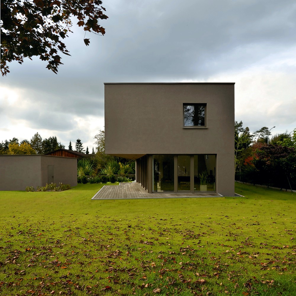 BUCHER | HÜTTINGER – ARCHITEKTUR INNEN ARCHITEKTUR - Architektenhaus Forcheim Oberfranken, Einfamilienhaus Effizienzhaus 40 Plus, Villa Bauhausstil, Plusenergiehaus 